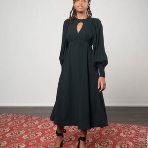 Zimmerman Midi Keyhole Balloon Sleeve Dress